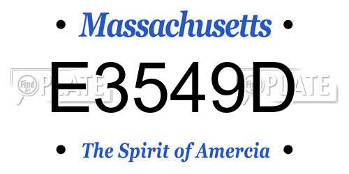 E3549D Massachusetts License Plate