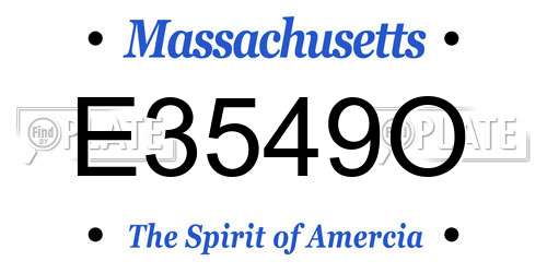 E3549O Massachusetts License Plate