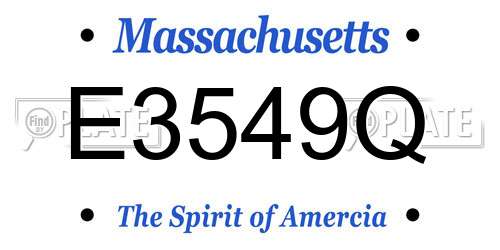 E3549Q Massachusetts License Plate