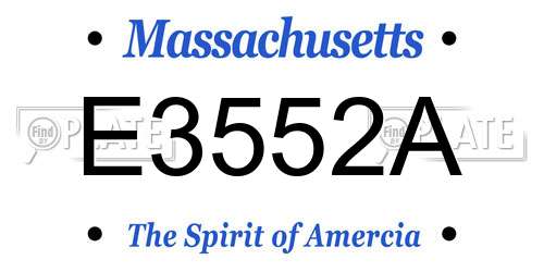 E3552A Massachusetts License Plate
