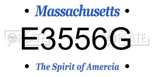 E3556G Massachusetts License Plate