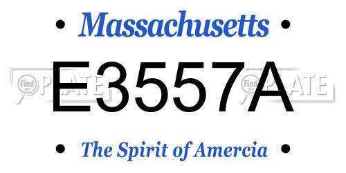 E3557A Massachusetts License Plate