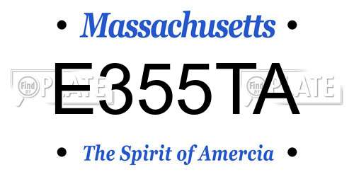 E355TA Massachusetts License Plate