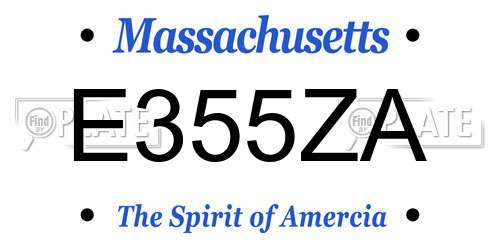 E355ZA Massachusetts License Plate