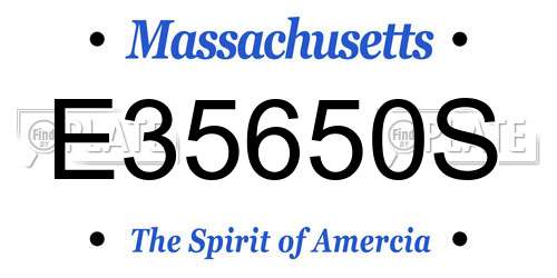E35650S Massachusetts License Plate