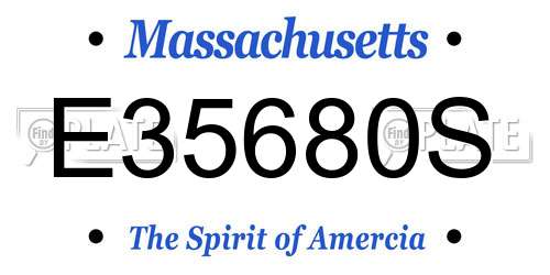 E35680S Massachusetts License Plate