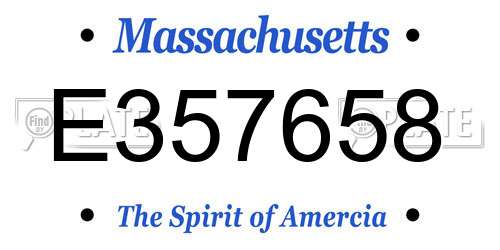 E357658 Massachusetts License Plate