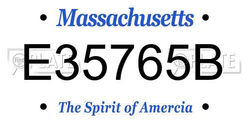 E35765B Massachusetts License Plate