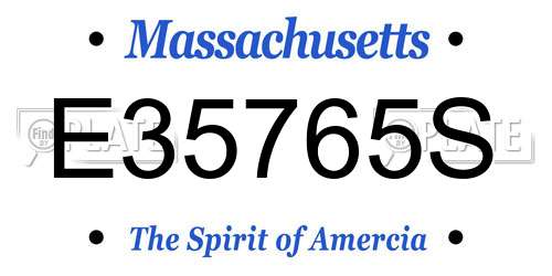 E35765S Massachusetts License Plate