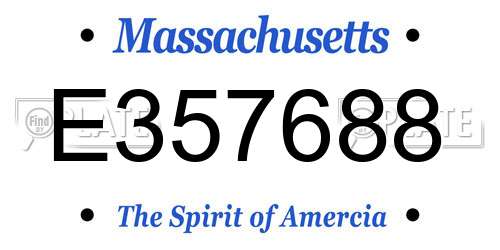 E357688 Massachusetts License Plate