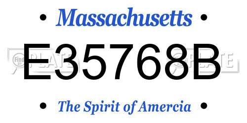 E35768B Massachusetts License Plate