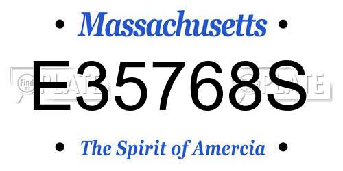 E35768S Massachusetts License Plate