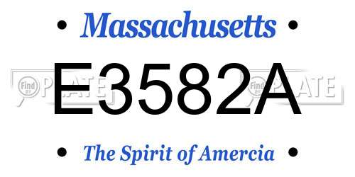 E3582A Massachusetts License Plate