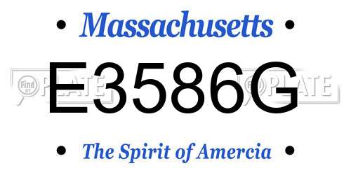 E3586G Massachusetts License Plate