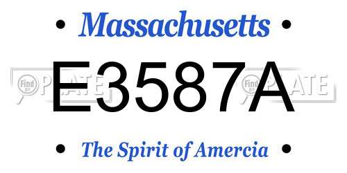 E3587A Massachusetts License Plate