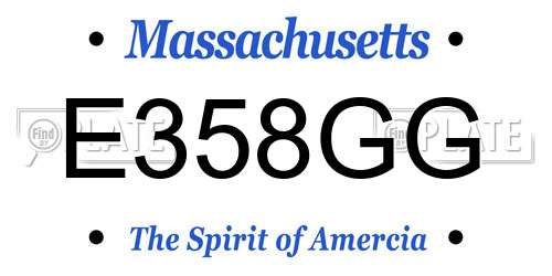 E358GG Massachusetts License Plate