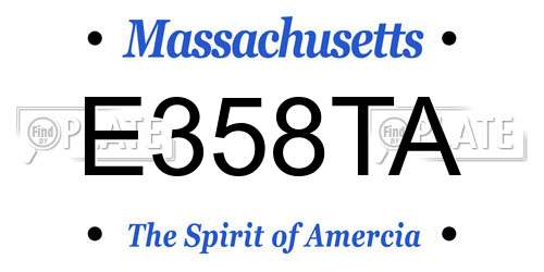 E358TA Massachusetts License Plate