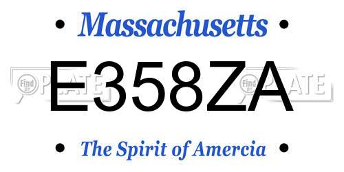 E358ZA Massachusetts License Plate
