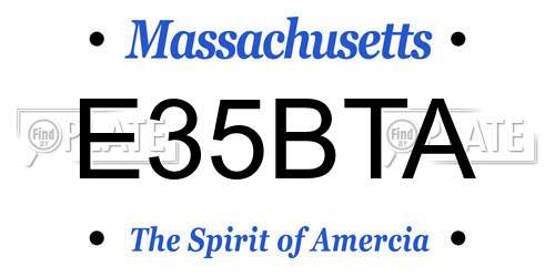 E35BTA Massachusetts License Plate