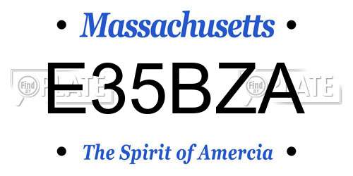 E35BZA Massachusetts License Plate