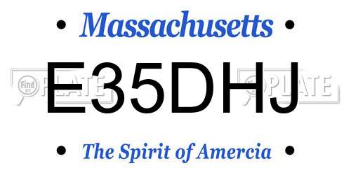 E35DHJ Massachusetts License Plate