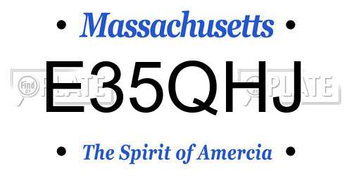 E35QHJ Massachusetts License Plate