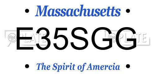 E35SGG Massachusetts License Plate