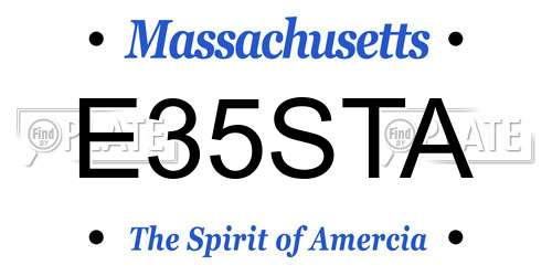 E35STA Massachusetts License Plate