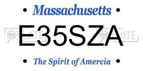 E35SZA Massachusetts License Plate