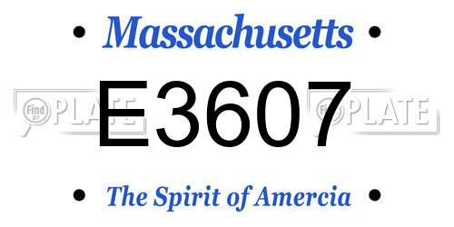 E3607 Massachusetts License Plate