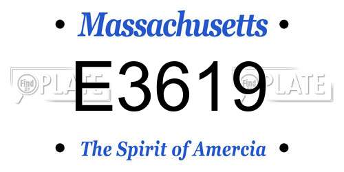 E3619 Massachusetts License Plate