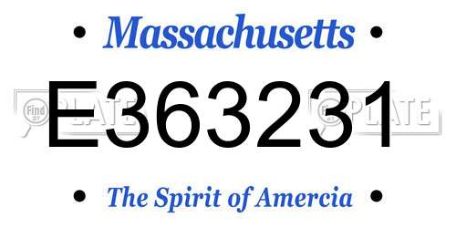E363231 Massachusetts License Plate