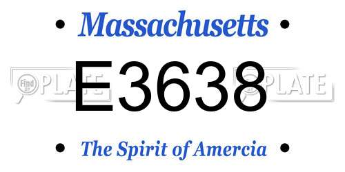 E3638 Massachusetts License Plate
