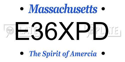 E36XPD Massachusetts License Plate