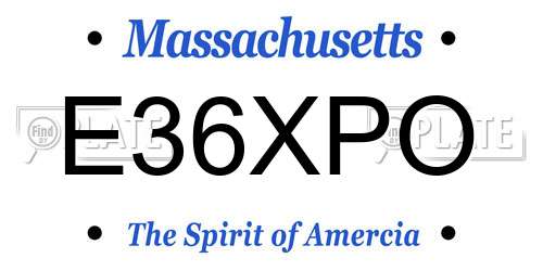 E36XPO Massachusetts License Plate