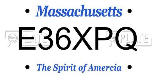 E36XPQ Massachusetts License Plate