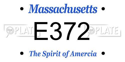 E372 Massachusetts License Plate