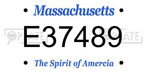 E37489 Massachusetts License Plate