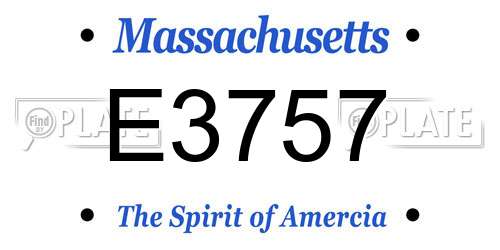 E3757 Massachusetts License Plate