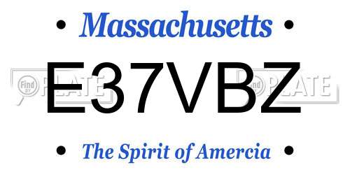 E37VBZ Massachusetts License Plate