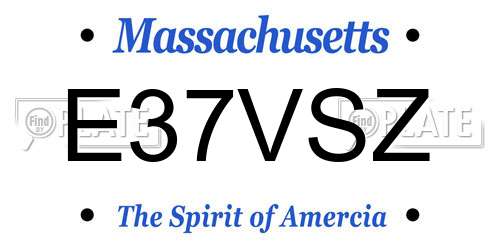 E37VSZ Massachusetts License Plate