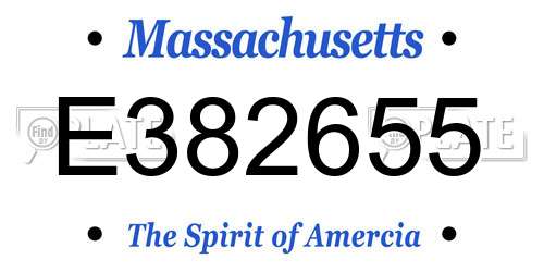E382655 Massachusetts License Plate