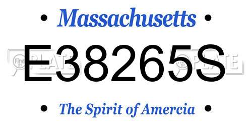 E38265S Massachusetts License Plate