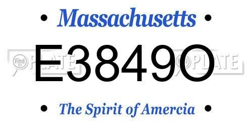 E3849O Massachusetts License Plate