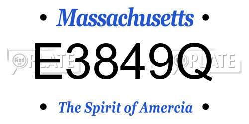 E3849Q Massachusetts License Plate