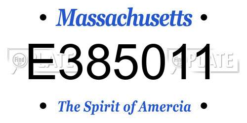 E385011 Massachusetts License Plate