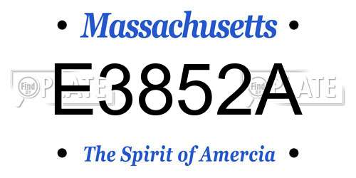 E3852A Massachusetts License Plate