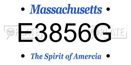 E3856G Massachusetts License Plate