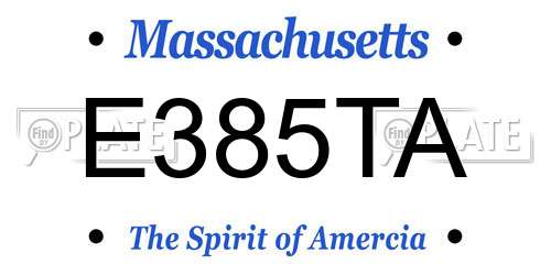 E385TA Massachusetts License Plate