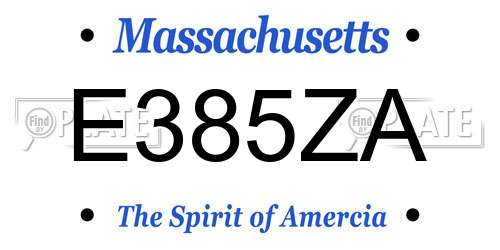 E385ZA Massachusetts License Plate